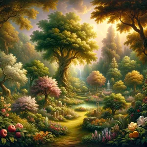 9. Y el Señor Dios hizo nacer de la tierra todo árbol delicioso a la vista y bueno para comer; también el árbol de vida en medio del huerto, y el árbol de la ciencia del bien y del mal.