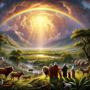 16. El arco estará en las nubes, y lo veré para acordarme del pacto eterno entre Dios y todo ser viviente de toda carne que hay sobre la tierra.